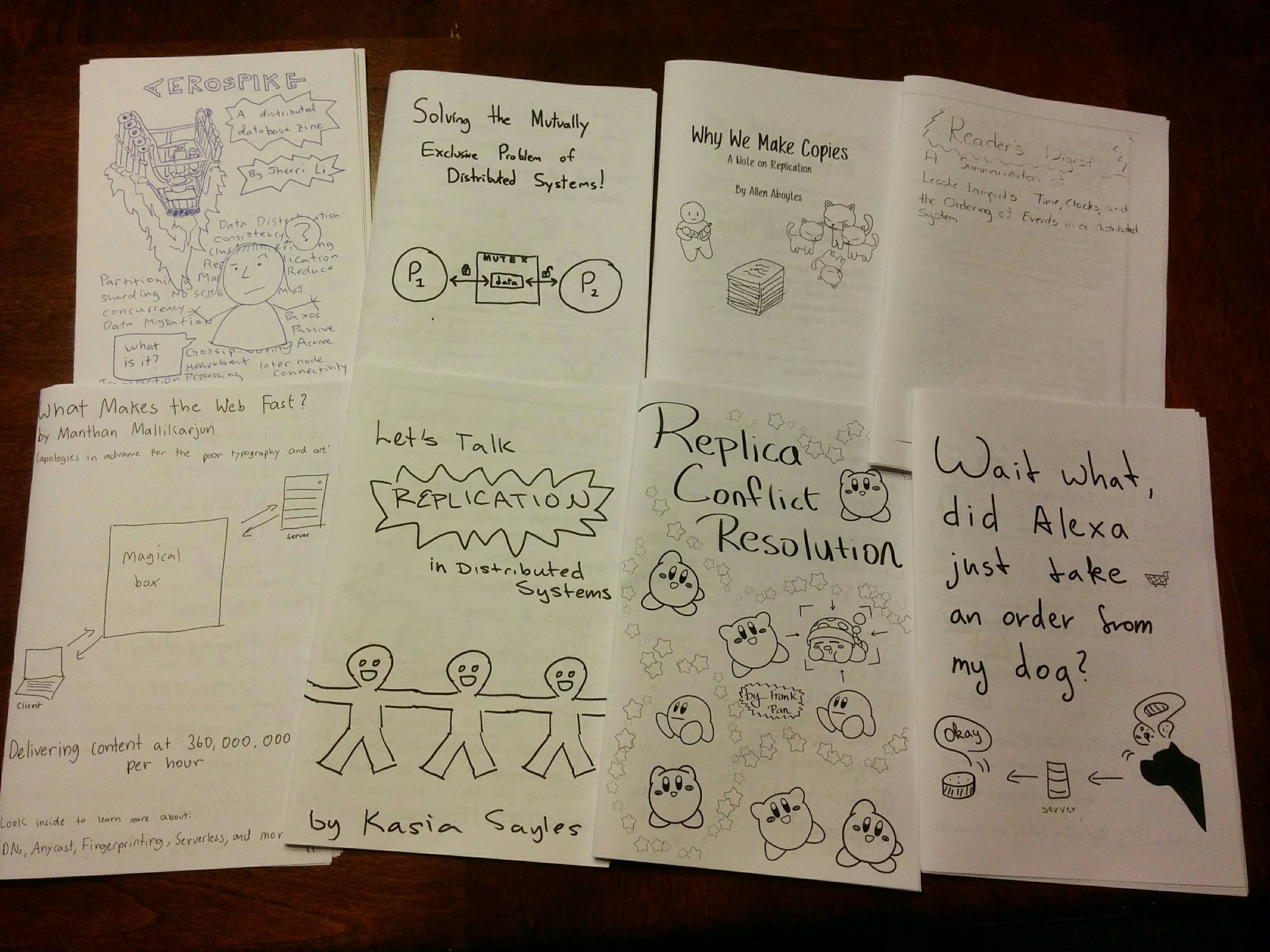 Eight of the zines made by my students.